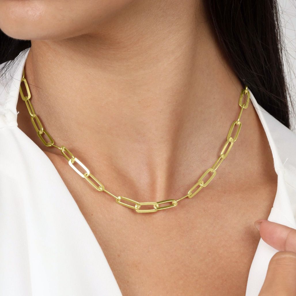 Cadena de oro de mujer de eslabón alargado