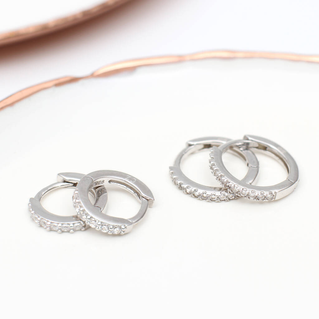 Aros de plata con circonitas para regalar